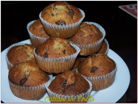 Muffins banane chocolat et semoule