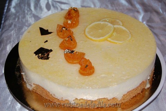 Entremets citron fraise sur sablé breton Entremets citron fraise sur sablé breton
