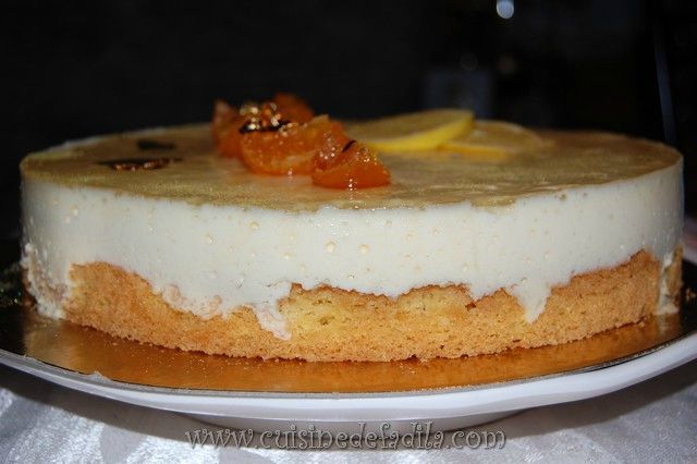 Entremets citron fraise sur sablé breton