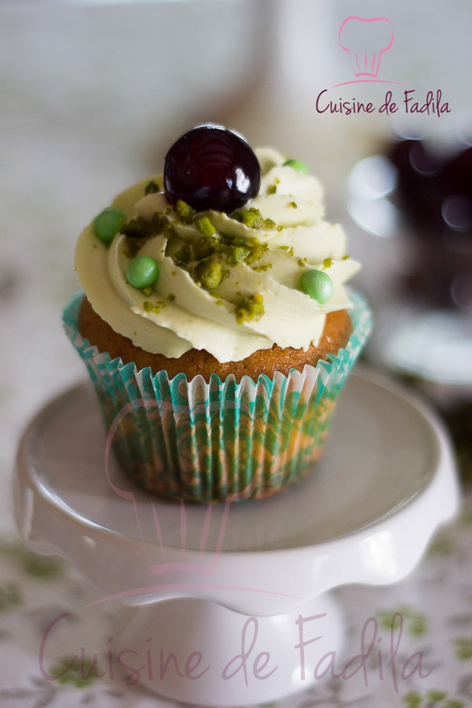 cupcakes pistache cerise amarena