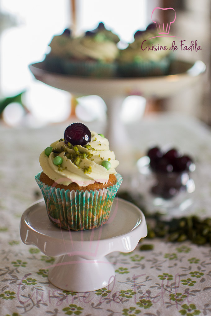 cupcakes pistache cerise amarena