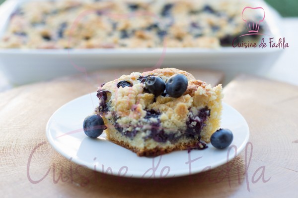 Gâteau aux myrtilles façon crumble