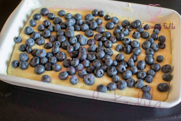 Gâteau aux myrtilles façon crumble