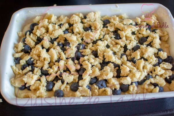 Gâteau aux myrtilles façon crumble