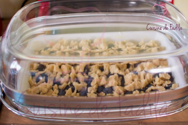 Gâteau aux myrtilles façon crumble