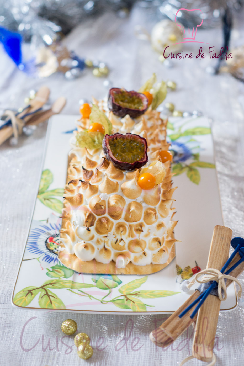 bûche ananas pasion meringuée