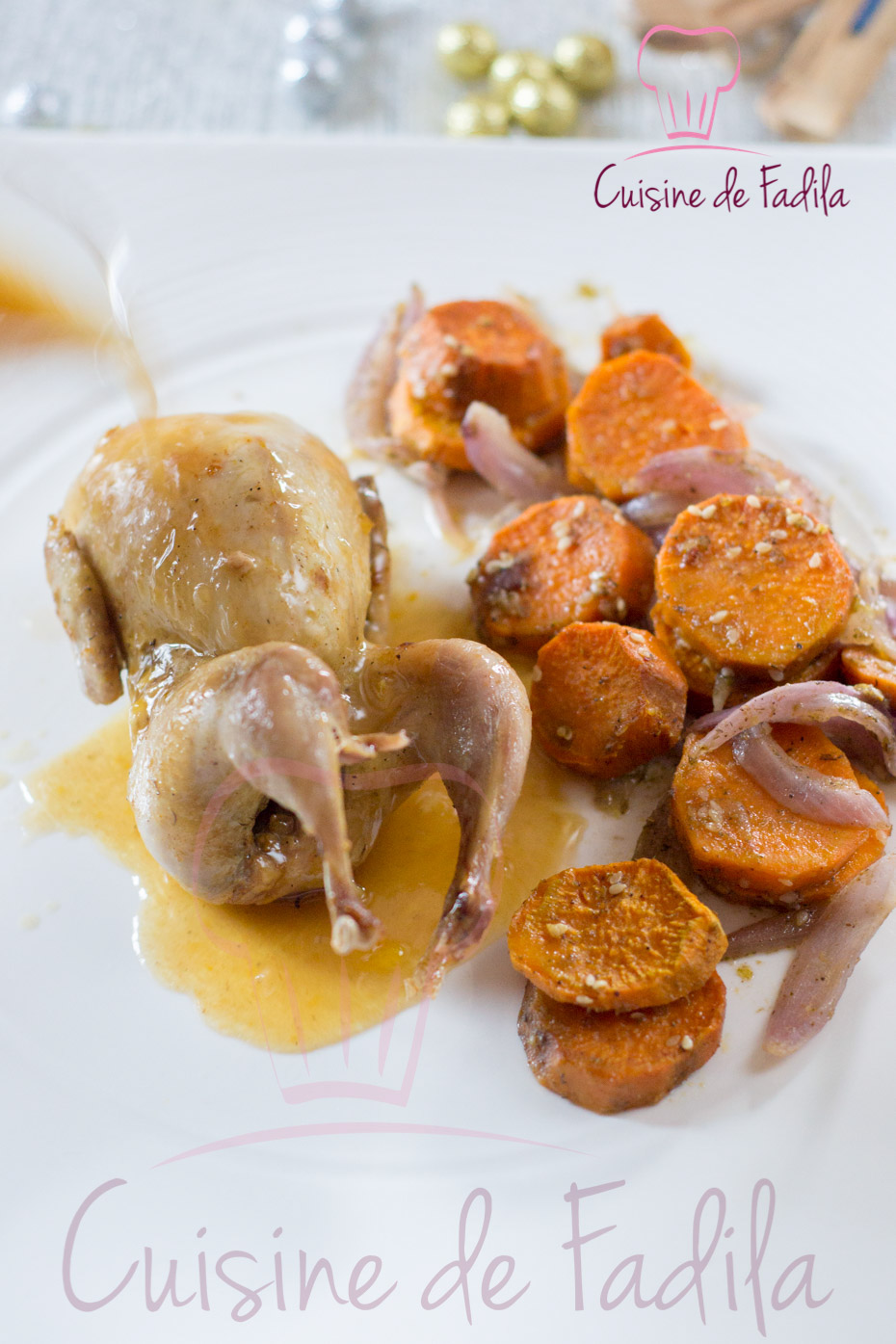 caille orange patate douce rôtie