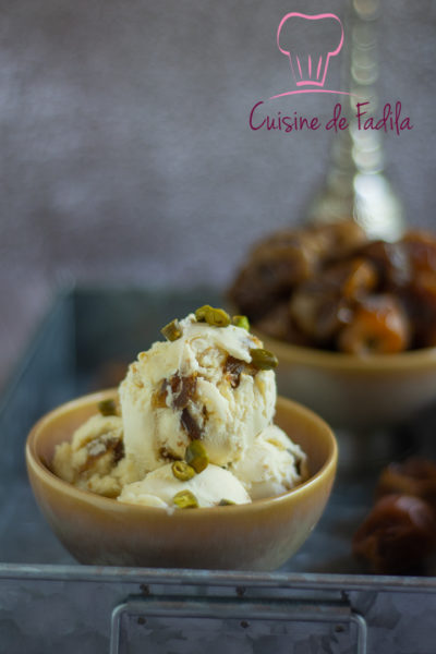 Glace eau de fleur d'oranger et dattes Glace eau de fleur d'oranger et dattes