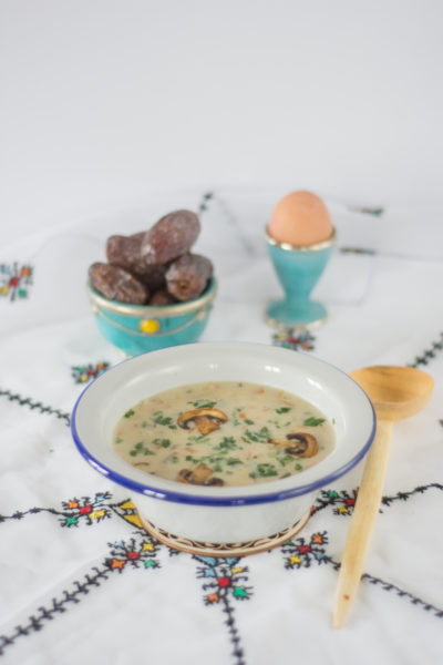 soupe au poulet et champignons