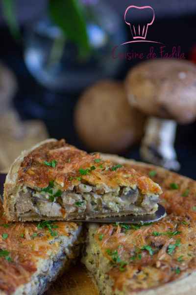 quiche poulet champignons