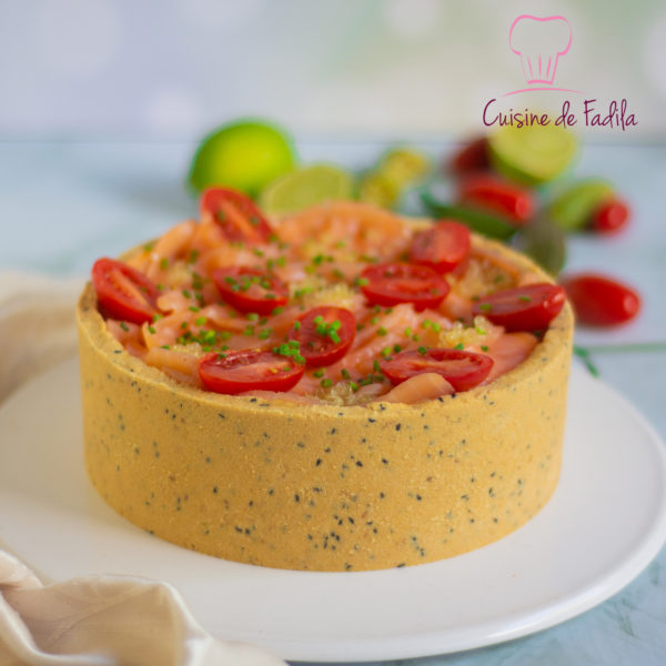 Cheesecake salé au saumon fumé et citron caviar