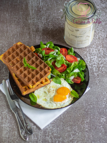 Gaufre salé à la farine de patate douce