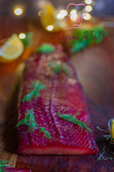 Saumon gravlax à la betterave