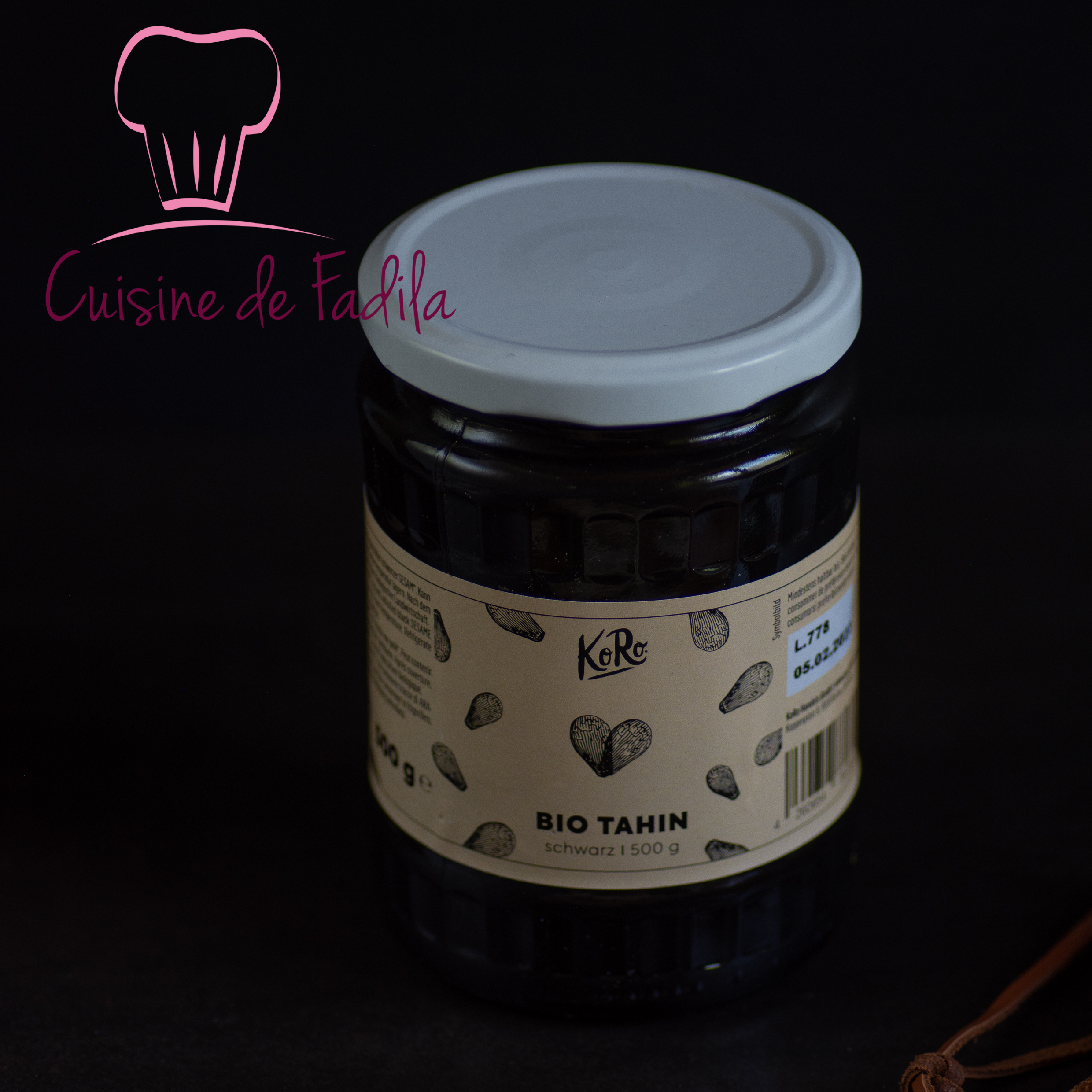 Trempette aux haricots noir et purée de sésame noir